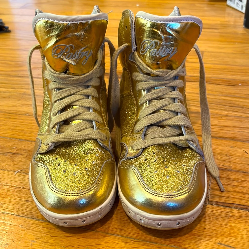 High Top Gold Sneakers